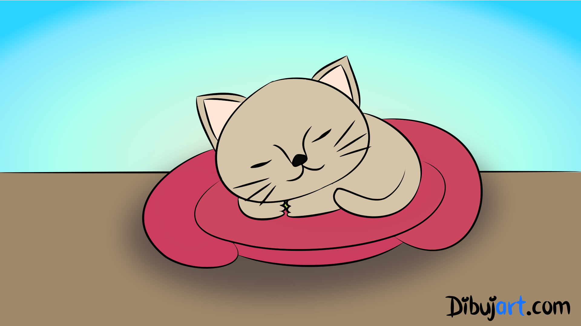 Cómo dibujar una Gato bebé tierno paso a paso #4 — Serie de dibujos de Gatos  — Dibujos para niños 