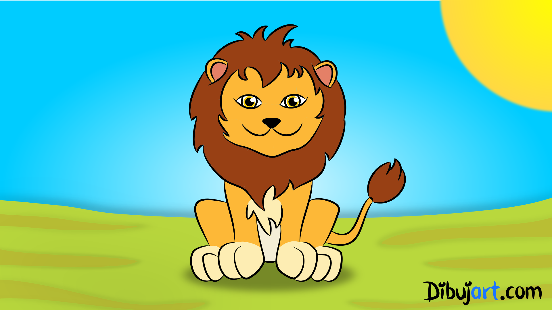 Cómo dibujar un León el rey de la Selva paso a paso 