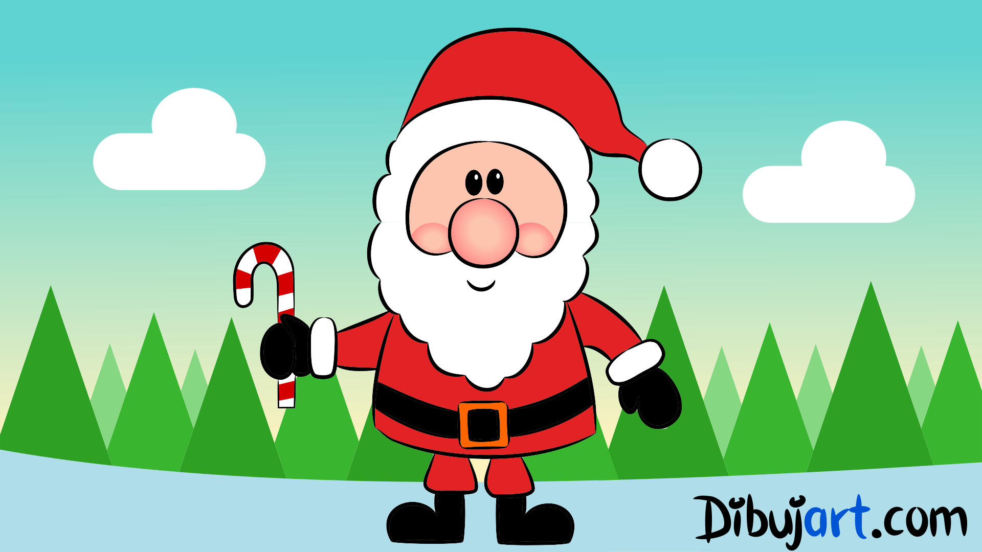 Cómo dibujar a Papa Noel (Santa Claus) - Dibujos de Navidad 