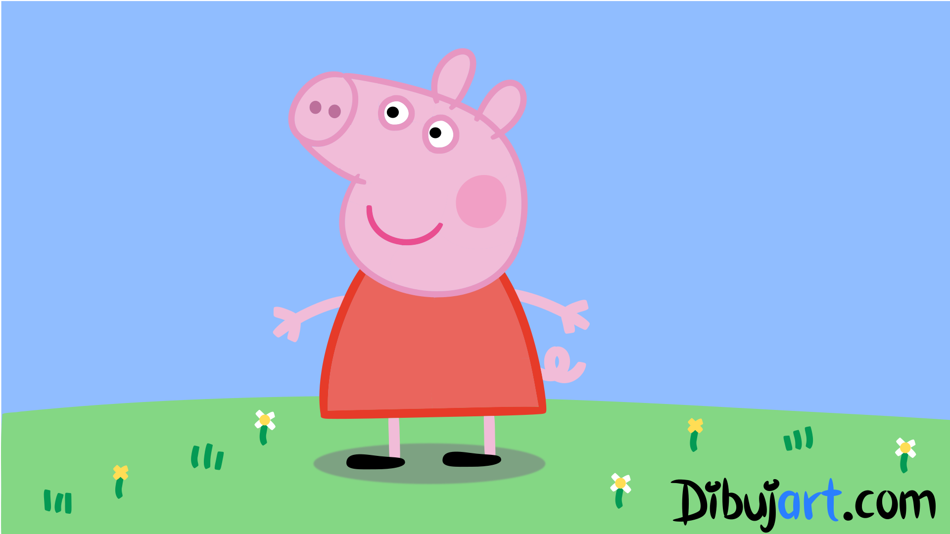 Cámara Hacer Dedos de los pies Cómo dibujar a Peppa Pig —la estrella de los dibujos animados | dibujart.com