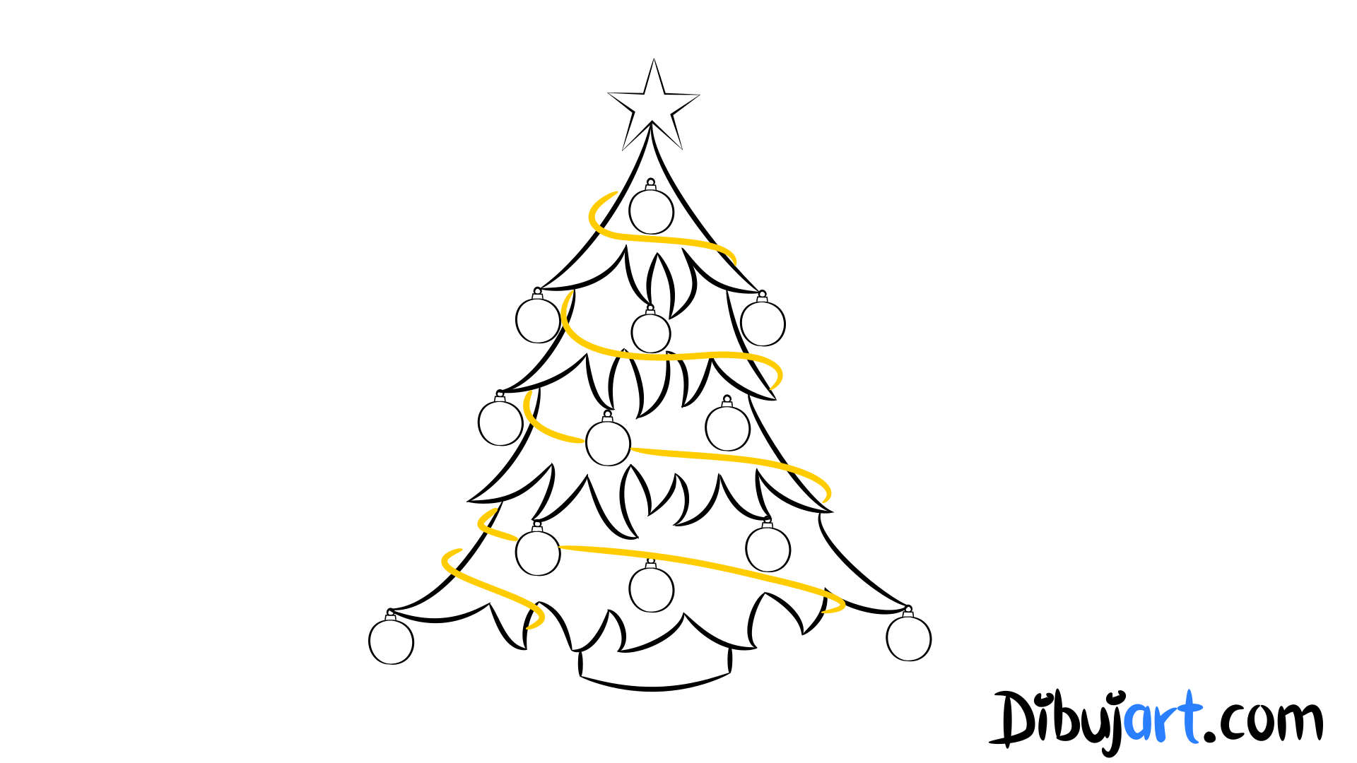 Cómo dibujar un Árbol de Navidad paso a paso 
