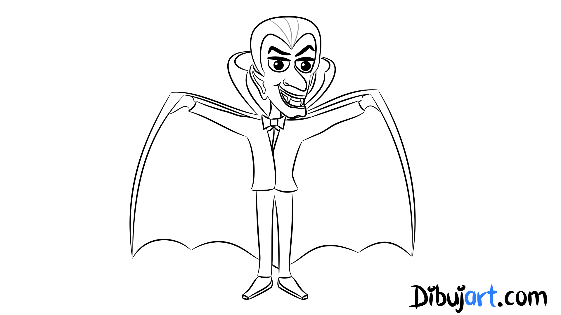 Cómo dibujar Drácula el legendario vampiro paso a paso | dibujart.com