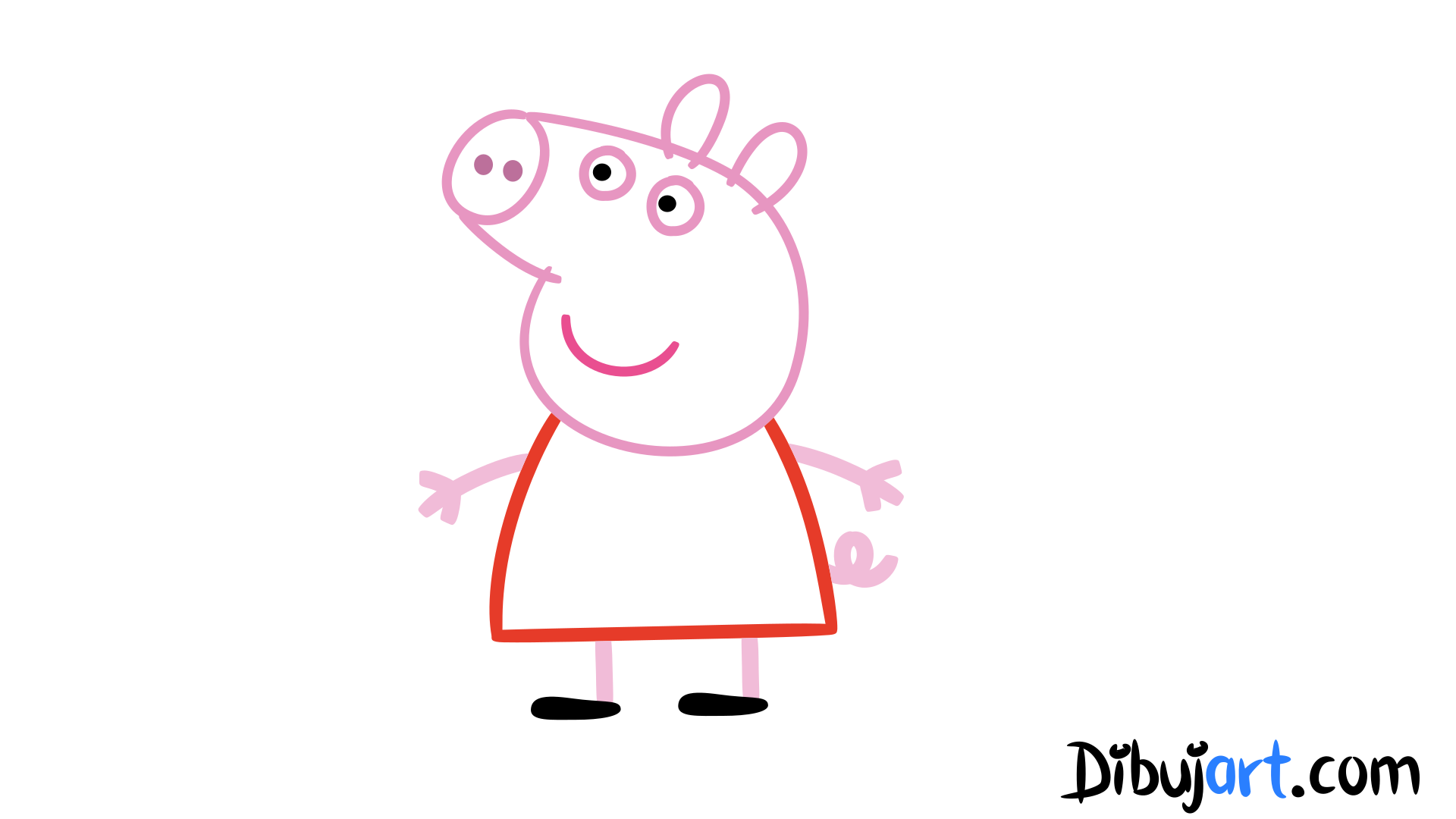 Cómo dibujar a Peppa Pig —la estrella de los dibujos animados 