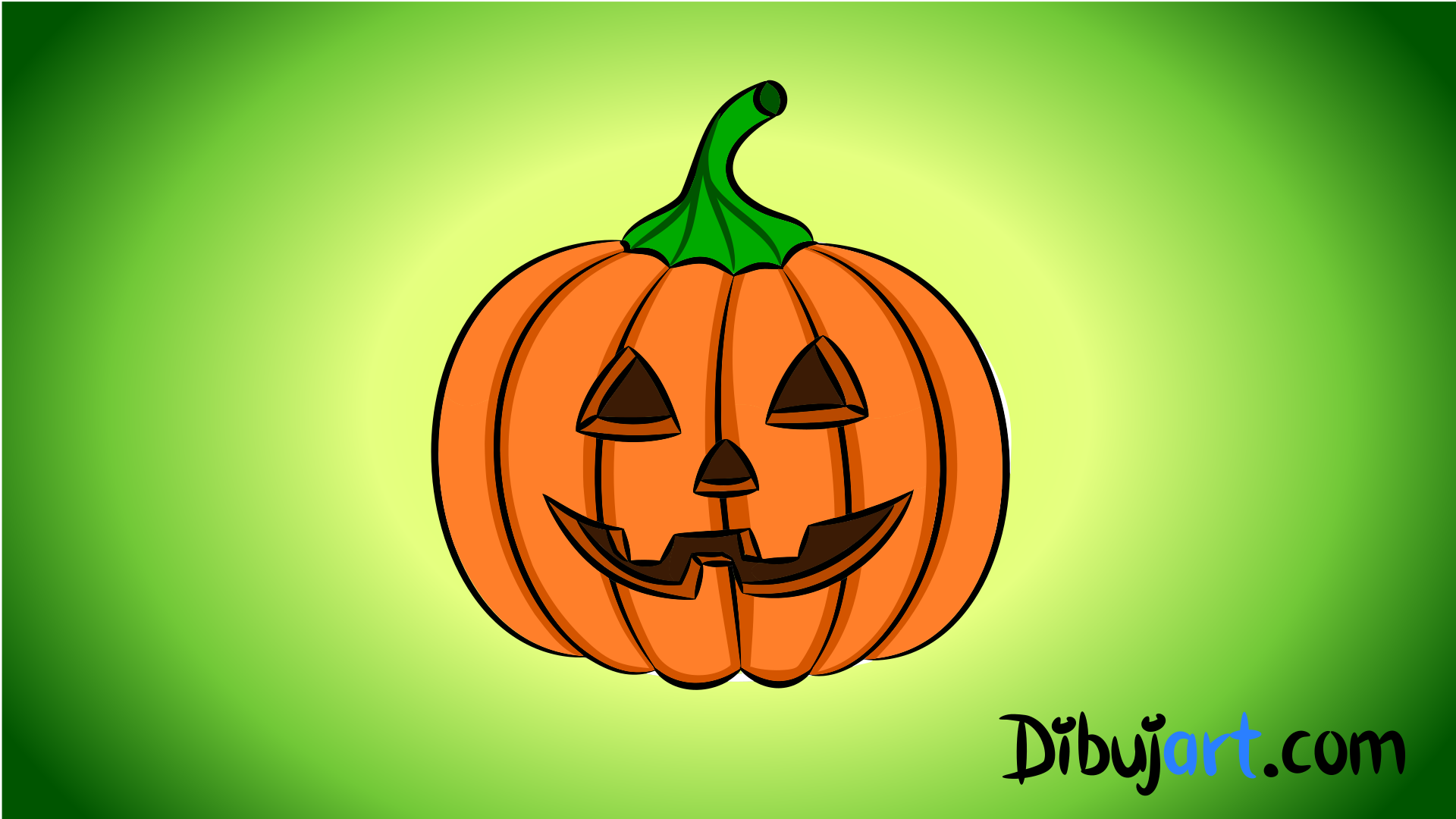 Imagen de una Calabaza de Halloween en clipart o cartoon.