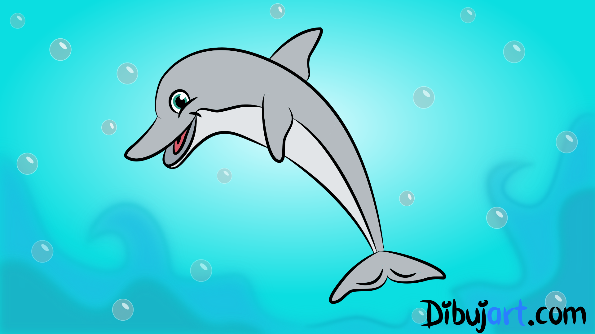 Cómo dibujar un Delfín —dibujo para niños | dibujart.com
