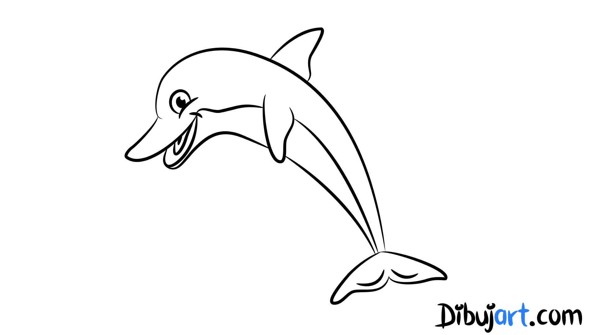 Como dibujar un Delfin - Sketch Bosquejo para colorear.