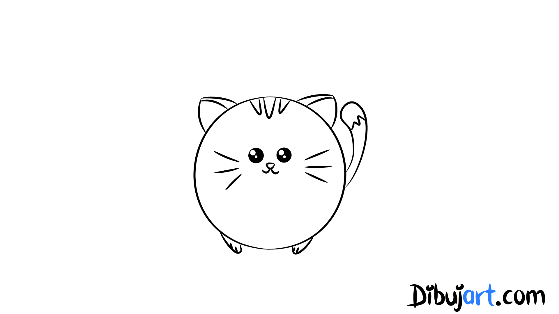Cómo dibujar una Gato fácil Kawaii #2 — Serie de dibujos de Gatos — Dibujos  para niños 
