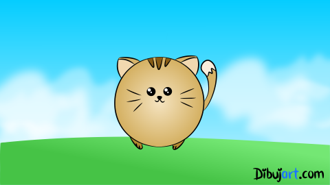  Imagen clipart de un  tierno gato Kawaii para niños