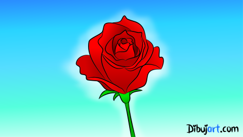 Imagen clipart de una Rosa Roja