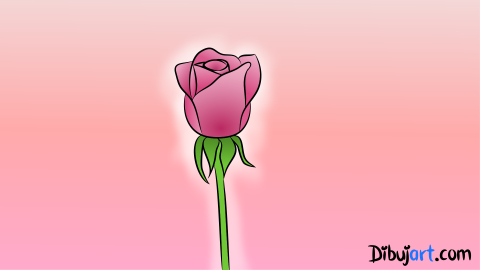 Imagen clipart de una Rosa rosada