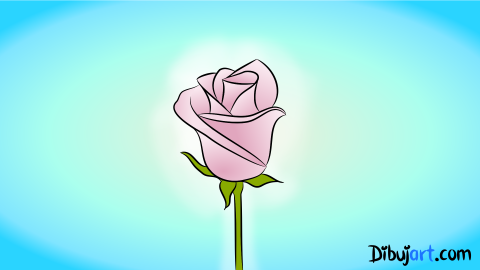 Imagen clipart de una Rosa color claro 
