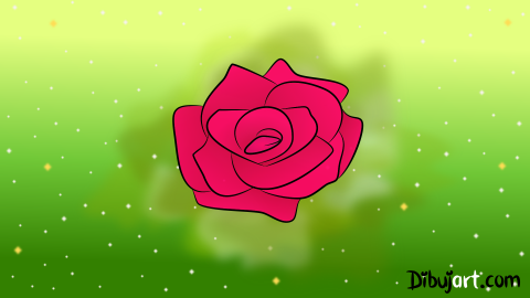 Imagen clipart de una Rosa sencilla y fácil
