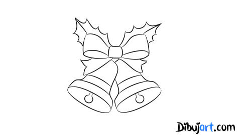 Como dibujar unas Campanas de Navidad - Sketch | Bosquejo para colorear