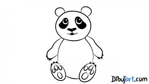Bosquejo de como dibujar un Oso Panda (sketch)