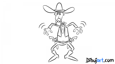 Sketch | Bosquejo  de un vaquero en caricatura