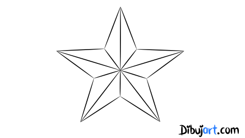 Como dibujar una estrella de 5 puntas - Sketch | Bosquejo para colorear