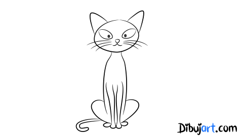 Cómo dibujar un gato sencillo - Sketch o Bosquejo para colorear