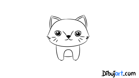 Cómo dibujar un gato bebé de la selva - Sketch o Bosquejo para colorear