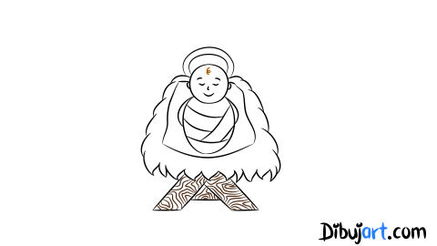 Como dibujar el Niño Jesús - Sketch | Bosquejo para colorear