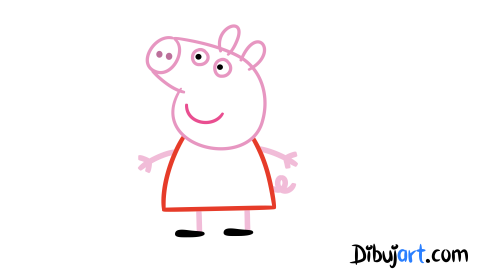 Como dibujar a Peppa Pig - Sketch | Bosquejo para colorear