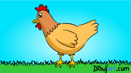 Dibujo de una gallina clipart finalizado