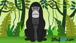 Imagen clipart del Gorila de la Selva con color