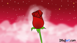 Imagen clipart de una Rosa roja romántica 
