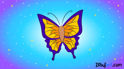 Imagen clipart de una Mariposa de Colores